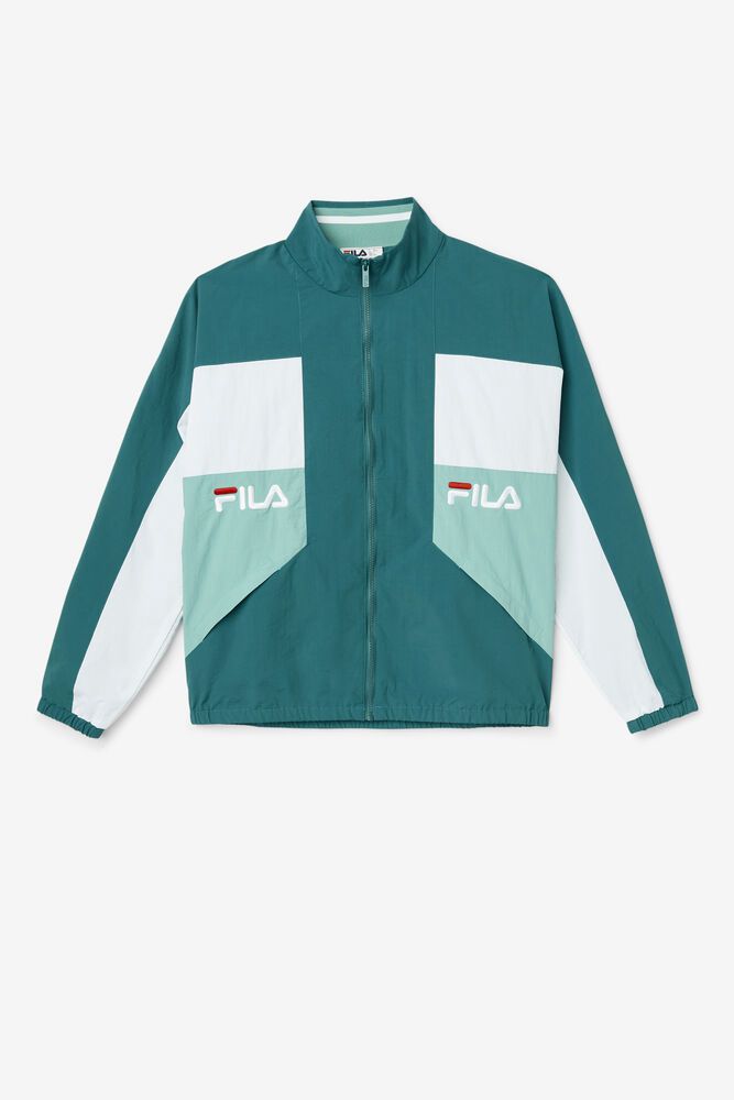 Fila Obasi Wind Jacket Turquoise - Mens - 68305WFUA